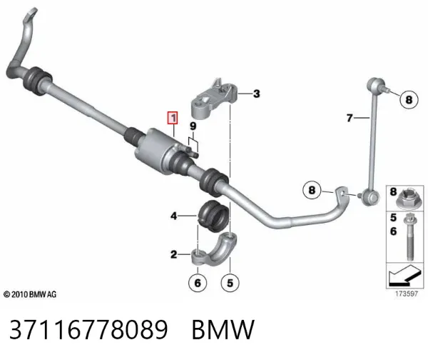 Estabilizador traseiro BMW 7 F01, F02, F03, F04