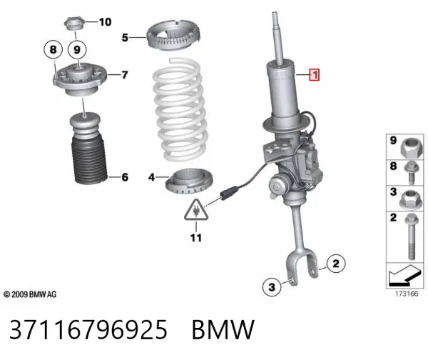 Amortecedor dianteiro esquerdo 37116796925 BMW