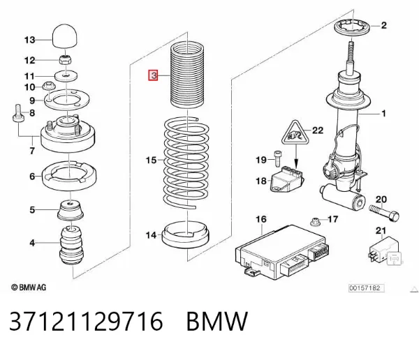 Bota de proteção de amortecedor dianteiro 37121129716 BMW
