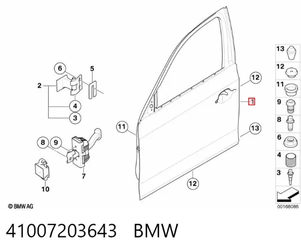 Porta dianteira esquerda 41007203643 BMW