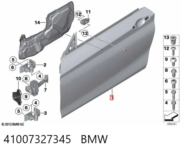 Porta dianteira esquerda 41007327345 BMW