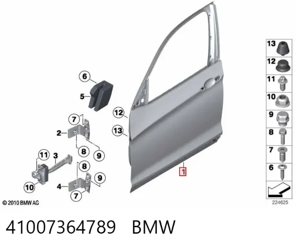 Porta dianteira esquerda 41007364789 BMW