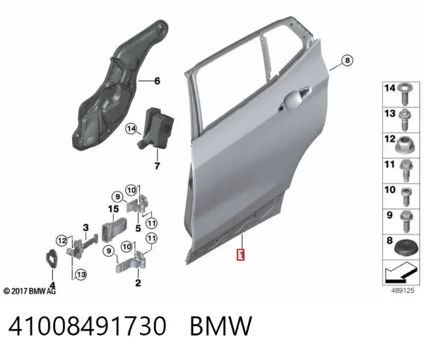 Porta traseira direita 41008491730 BMW