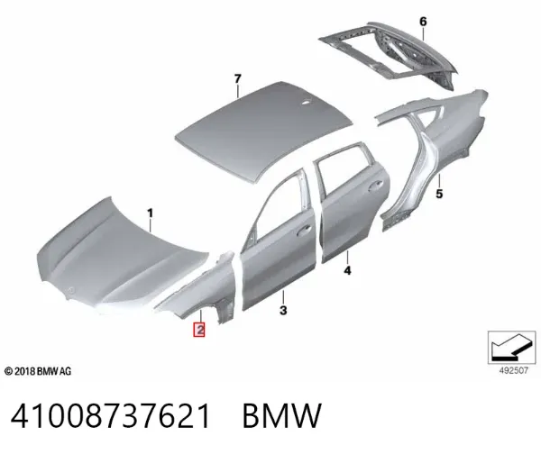 Pára-lama dianteiro esquerdo 41008737621 BMW