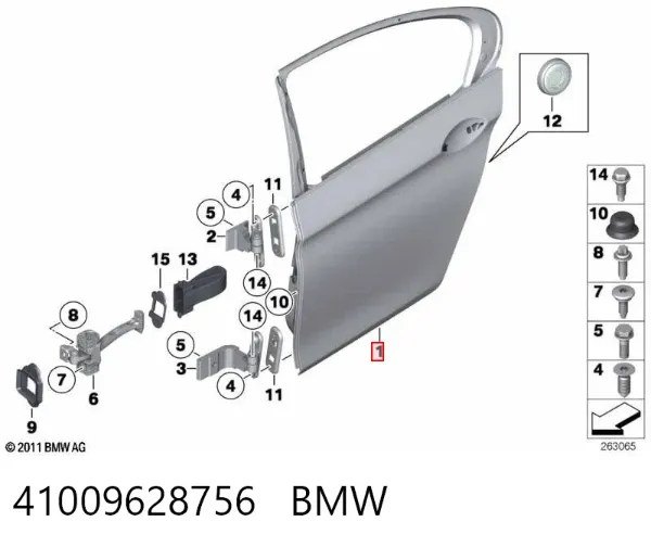 Porta traseira direita 41009628756 BMW