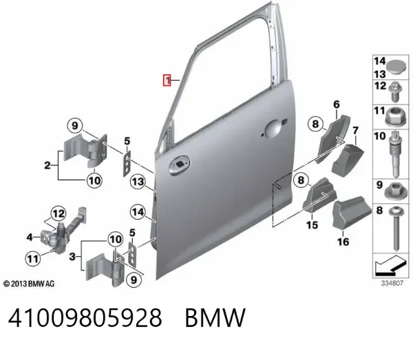 Porta dianteira direita 41009805928 BMW