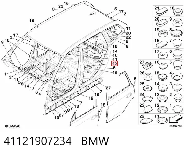 Kit de reparação de cilindro mestre do freio 41121907234 BMW