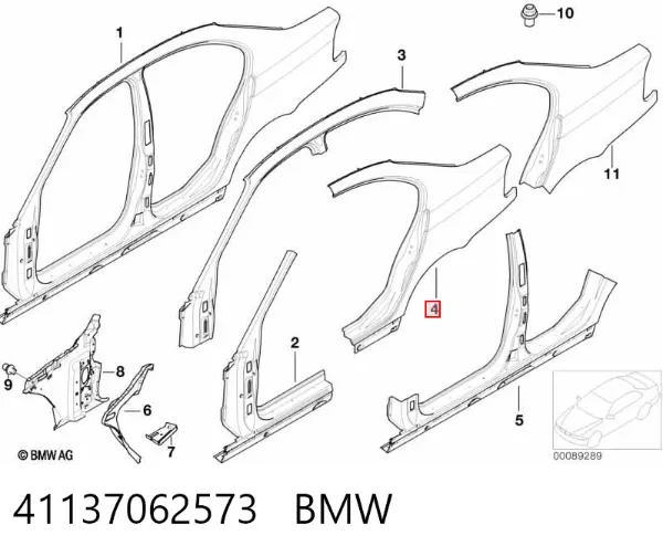 Pára-lama traseiro esquerdo 41137062573 BMW