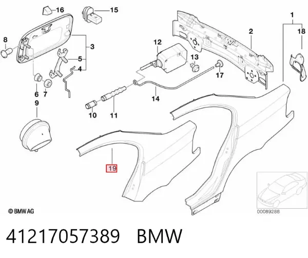 Pára-lama traseiro esquerdo 41217057389 BMW