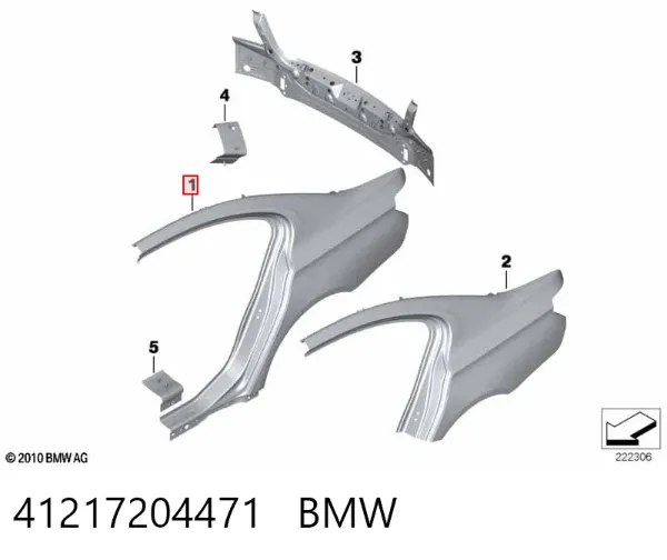 Pára-lama traseiro esquerdo 41217204471 BMW