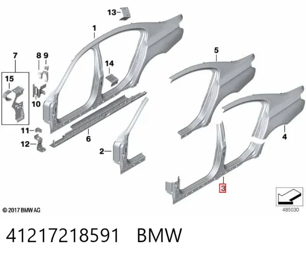 Acesso externo esquerdo 41217218591 BMW