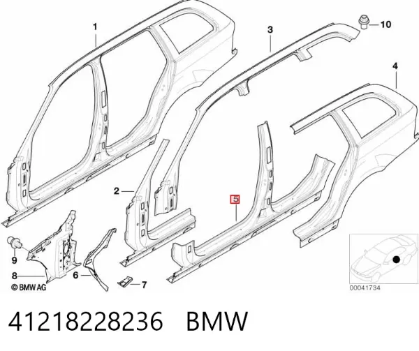 Acesso externo direito BMW 3 E46