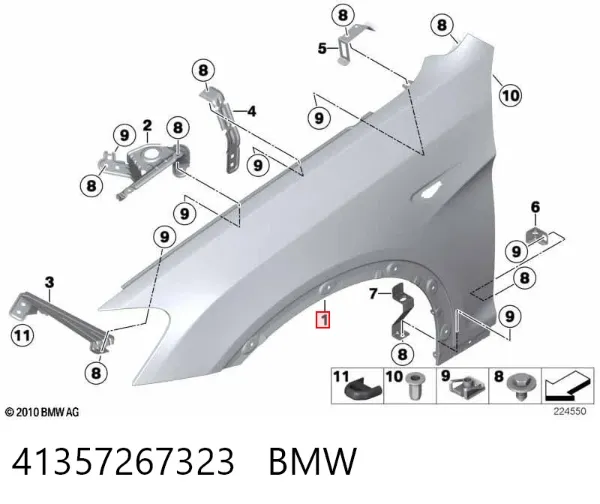 Pára-lama dianteiro esquerdo 41357267323 BMW