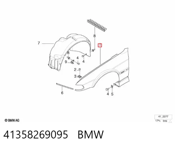 Pára-lama dianteiro esquerdo 41358269095 BMW