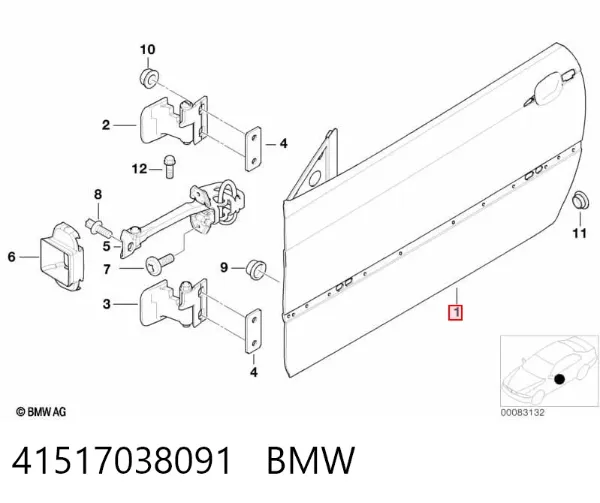 Porta dianteira esquerda BMW 3 E46