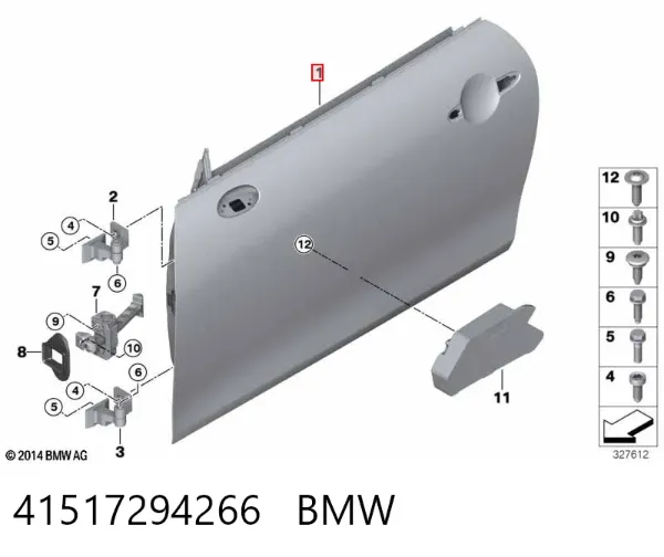 Porta dianteira direita 41517294266 BMW