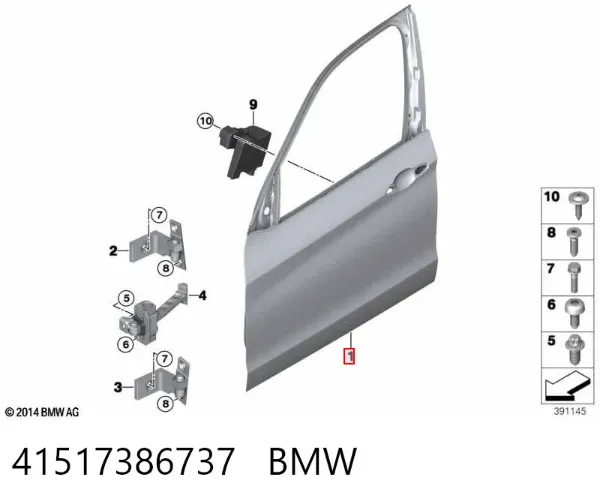 Porta dianteira esquerda 41517386737 BMW