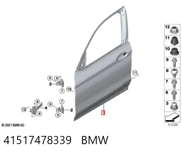 Porta dianteira esquerda 41517478339 BMW