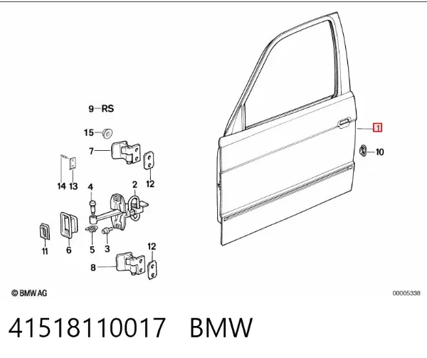 Porta dianteira esquerda 41518110017 BMW