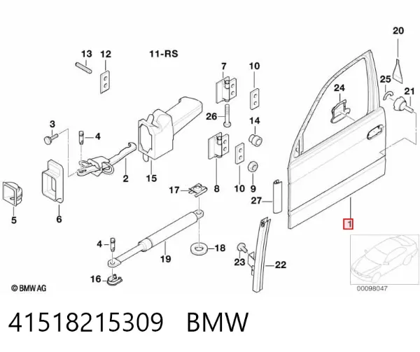 Porta dianteira esquerda BMW 7 E38