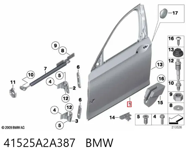 Porta dianteira esquerda BMW 7 F01, F02, F03, F04