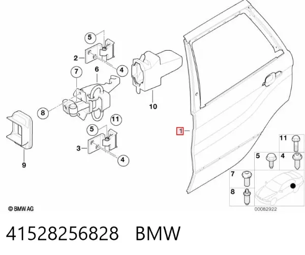 Porta traseira direita 41528256828 BMW