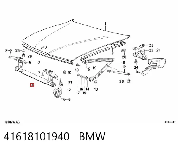 Gozno da capota 41618101940 BMW