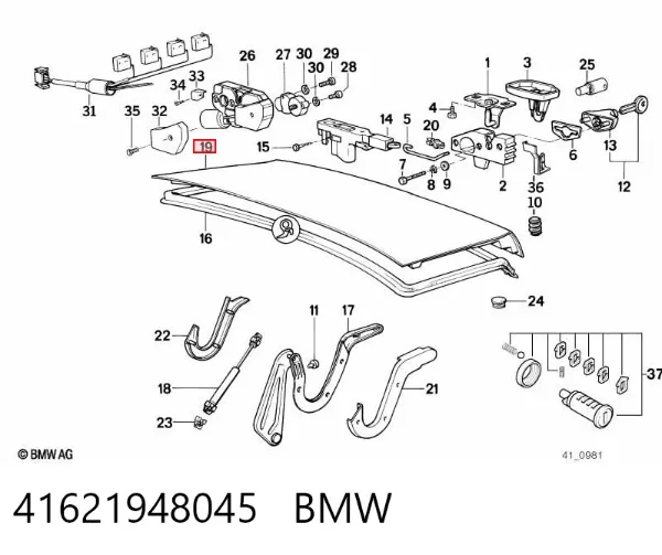 Tampa de porta-malas BMW 7 E32