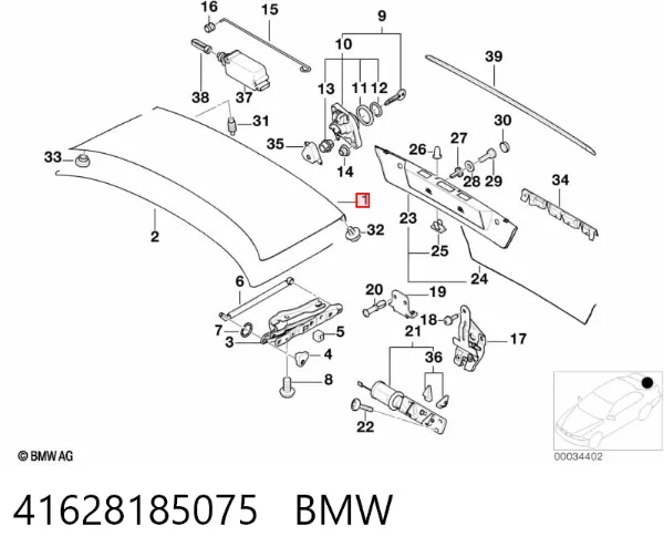 Tampa de porta-malas BMW 7 E38