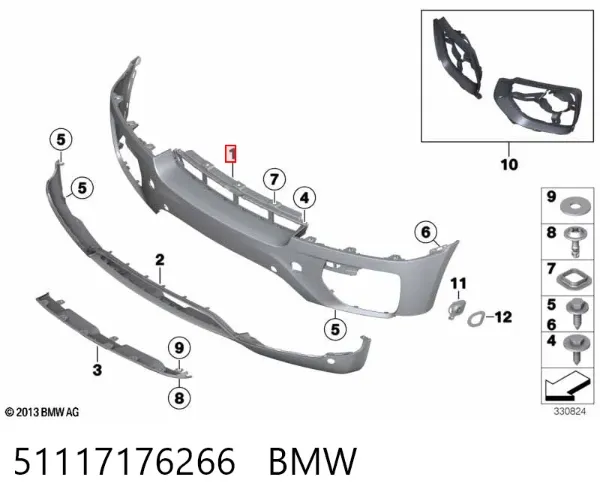 Pára-choque dianteiro 51117176266 BMW
