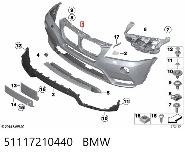 Pára-choque dianteiro 51117210440 BMW