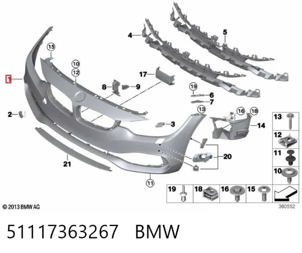 Pára-choque dianteiro 51117363267 BMW