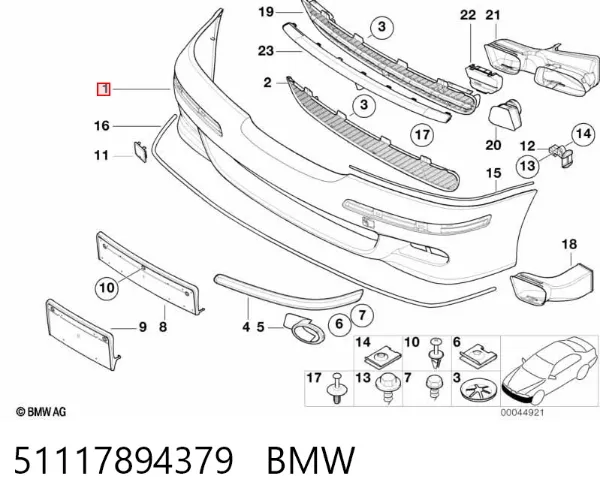 Pára-choque dianteiro 51117894379 BMW