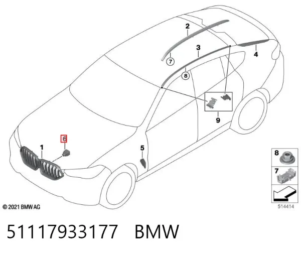 Tampão de fundo de carroçaria 51117933177 BMW