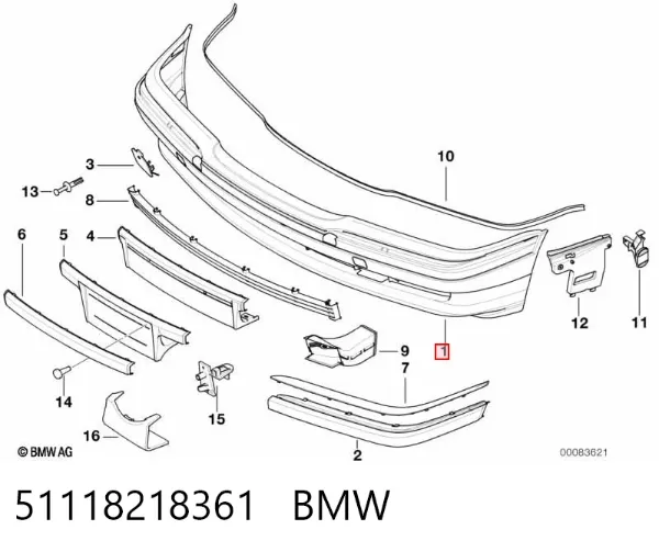 Pára-choque dianteiro 51118218361 BMW