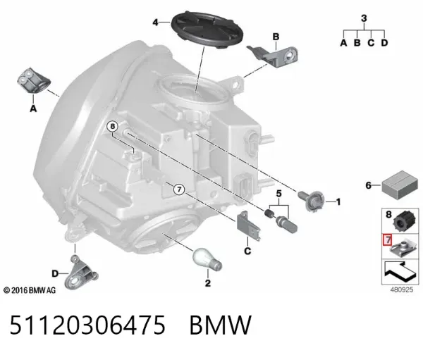 Porca cativa para parafuso auto-roscante 51120306475 BMW