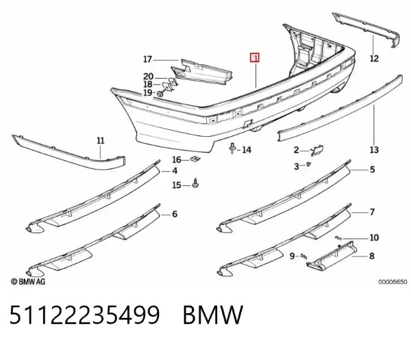 Pára-choque traseiro 51122235499 BMW
