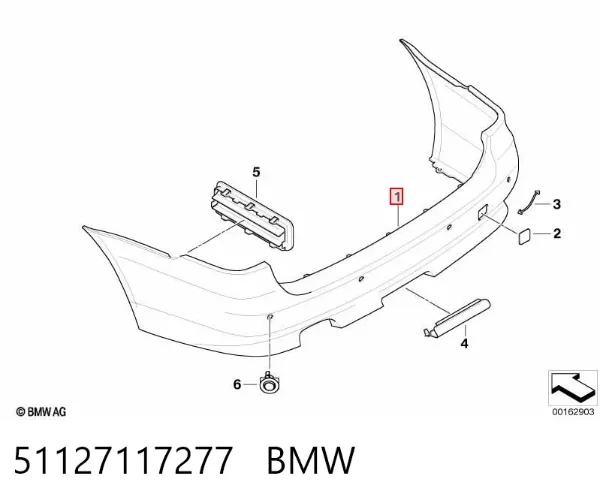 Pára-choque traseiro 51127117277 BMW