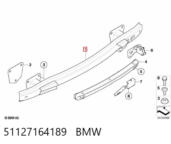 Reforçador do pára-choque traseiro BMW 1 E81