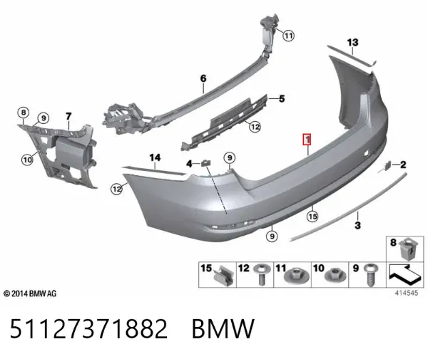 Pára-choque traseiro 51127371882 BMW