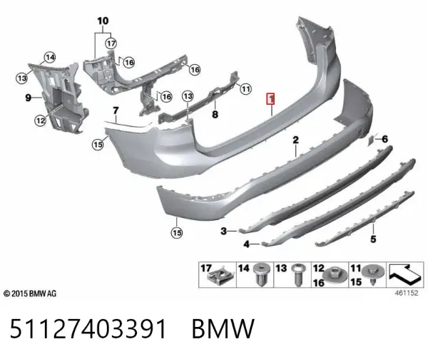 Pára-choque traseiro 51127403391 BMW