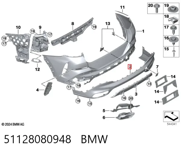 Pára-choque traseiro, parte inferior 51128080948 BMW