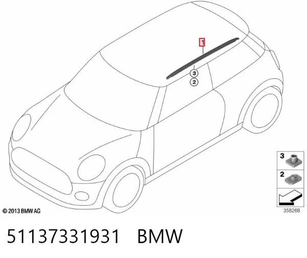 Carril porta-bagagem esquerdo de porta-malas 51137331931 BMW