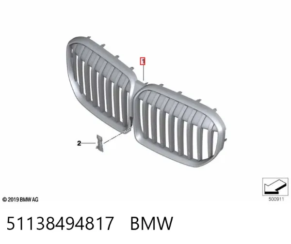Grelha do radiador 51138494817 BMW