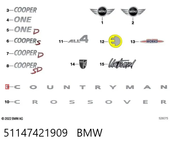  51147421909 BMW