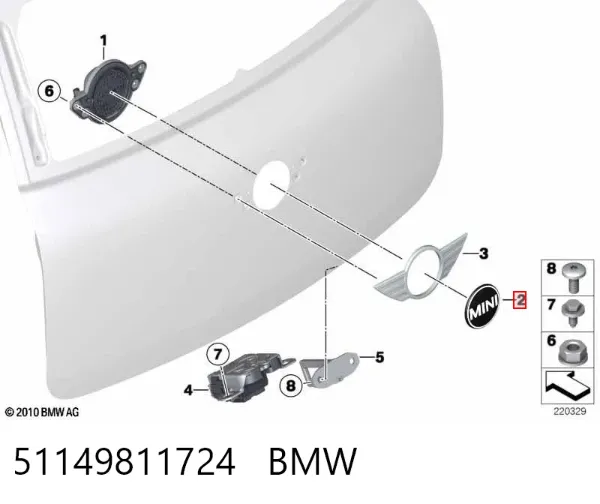Emblema de tampa de porta-malas (emblema de firma) 51149811724 BMW