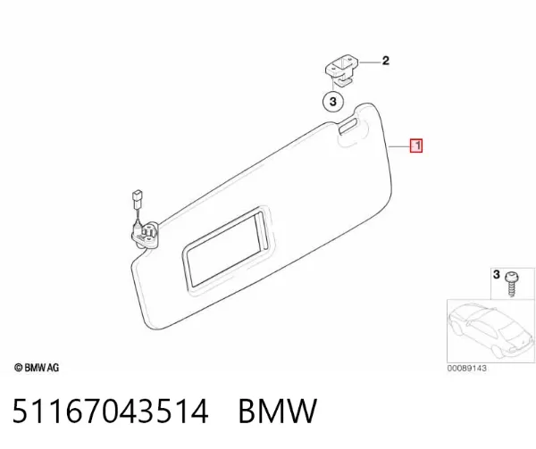 Pala contra o sol BMW 7 E65, E66, E67