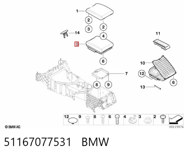 Braço de consola central BMW X5 E53