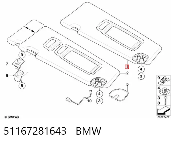 Pala contra o sol 51167281643 BMW