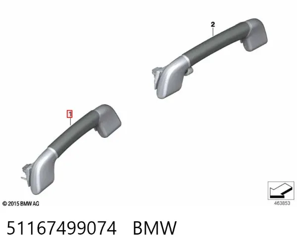 Puxador do teto de salão 51167499074 BMW